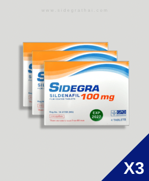 Sidegra 100 mg. 3 กล่อง 4 เม็ด/กล่อง พร้อมส่ง!!